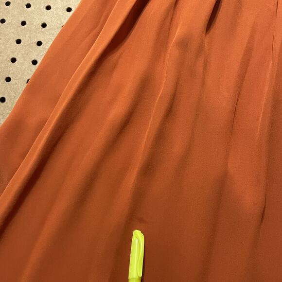 Chloe Pants Womens Size 30 US / 40 EU Amber Rose Pure Silk Slit Wide Leg Modern - Picture 11 of 12